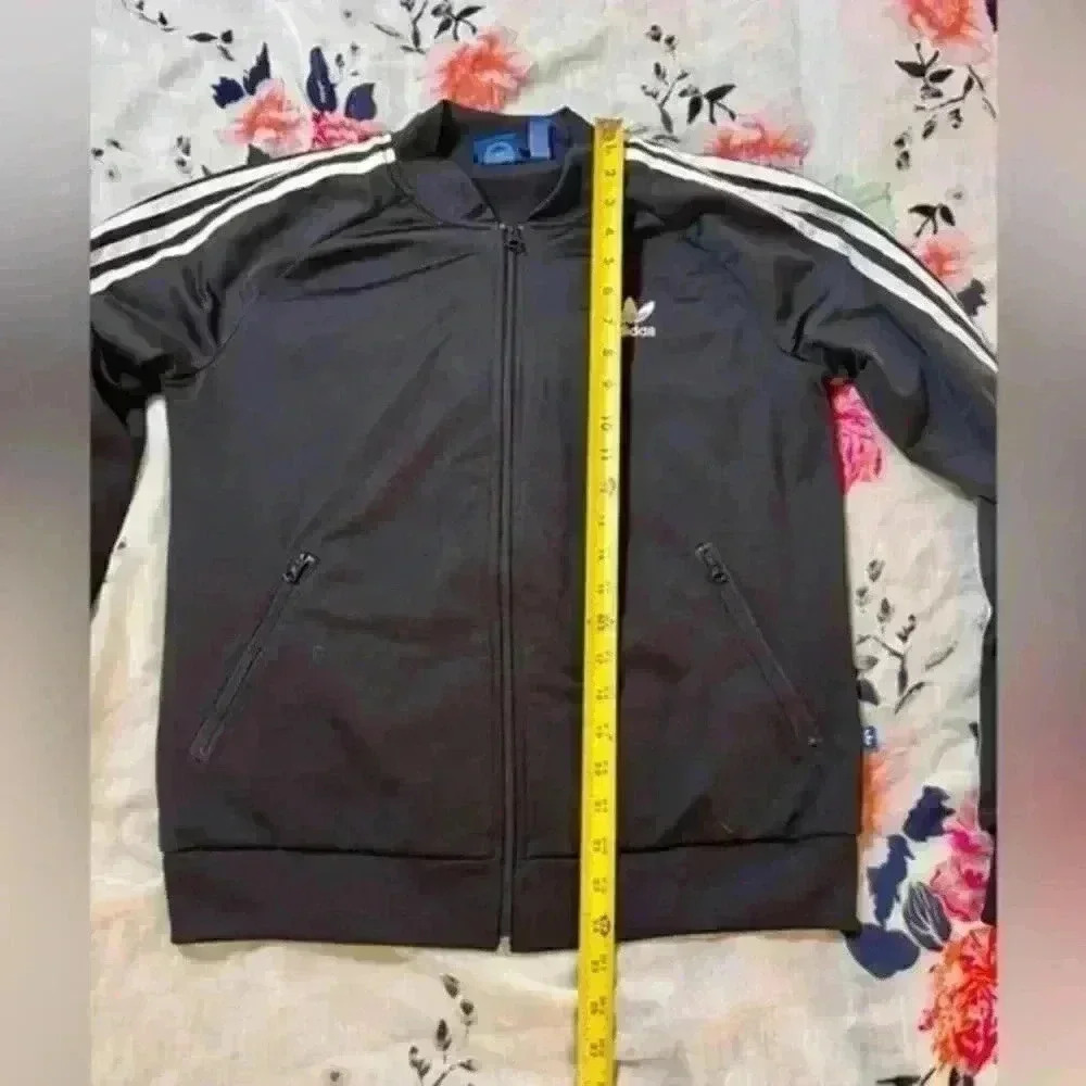 Adidas Originals Superstar Track Jacket Back Trefoil Logo Black Women's Size Med - Picture 6 of 9